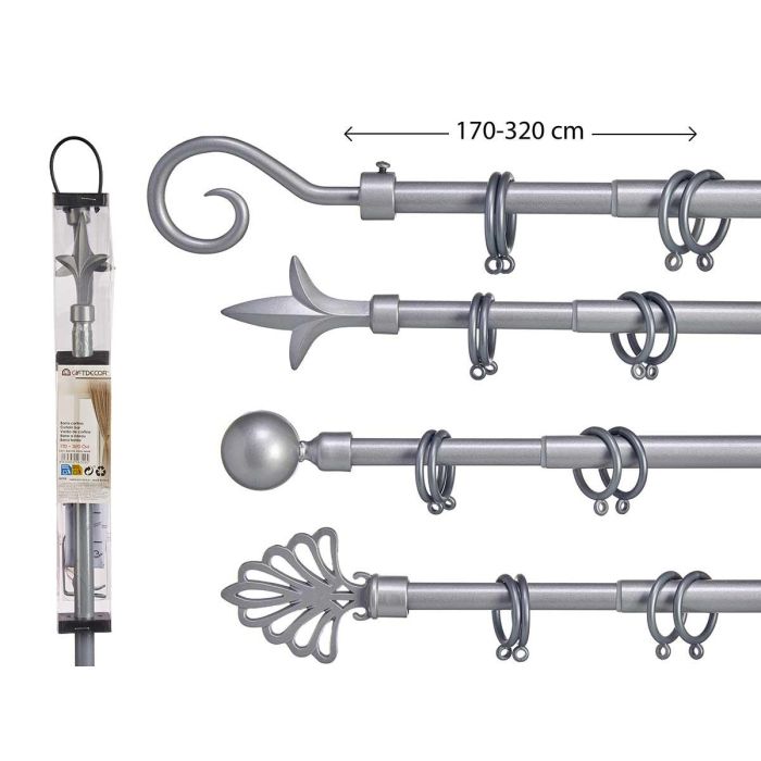 Barra Cortina Plata 170 320Cm Surtidos Pun Giftdecor (8 Unidades) Barra Cortina Plata 170 320Cm Surtidos Pun Giftdecor (8 Unidades)