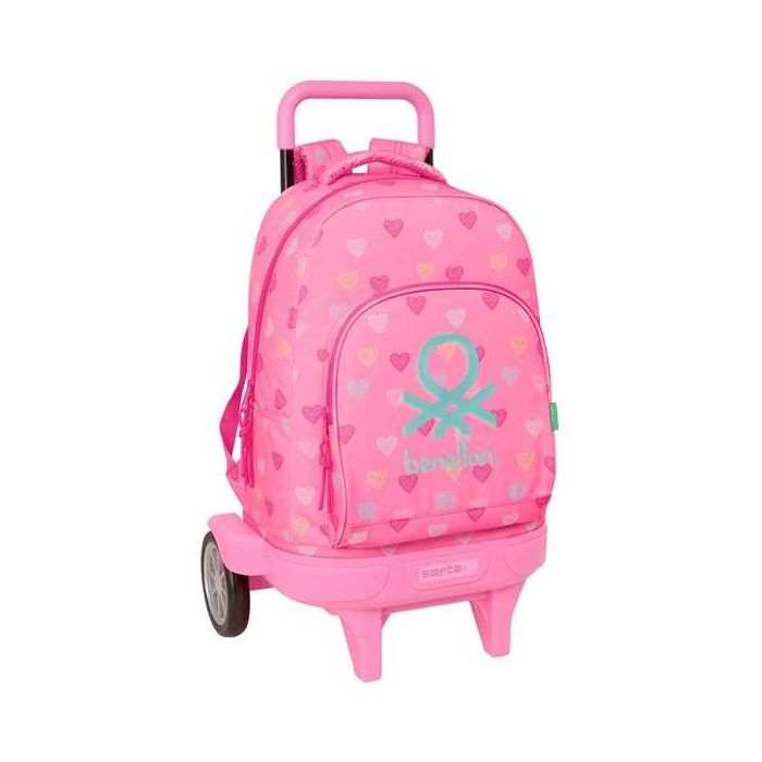 Mochila gde. c/ruedas compact evol. ext. benetton "heart" 33x45x22cm 0 Mochila gde. c/ruedas compact evol. ext. benetton "heart" 33x45x22cm 0