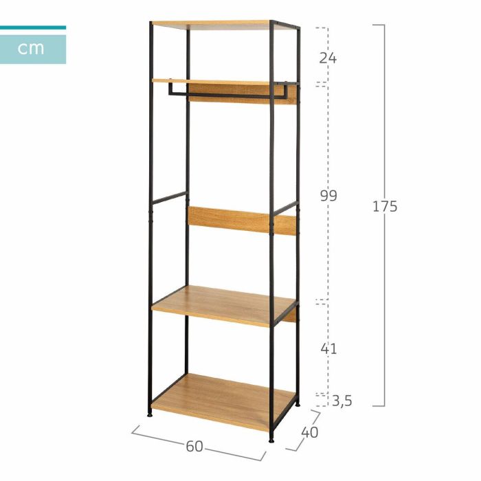 Armario Max Home Acero Melamina Aglomerado 60 x 175 x 40 cm 3 Armario Max Home Acero Melamina Aglomerado 60 x 175 x 40 cm 3