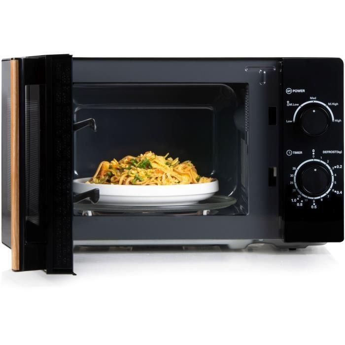 Horno microondas DOMO DO2820 - 20L - 700W - Temporizador 35 min - Función descongelación - L44 x P35,8 x H 25,8 cm - Acabado en madera negra 2 Horno microondas DOMO DO2820 - 20L - 700W - Temporizador 35 min - Función descongelación - L44 x P35,8 x H 25,8 cm - Acabado en madera negra 2