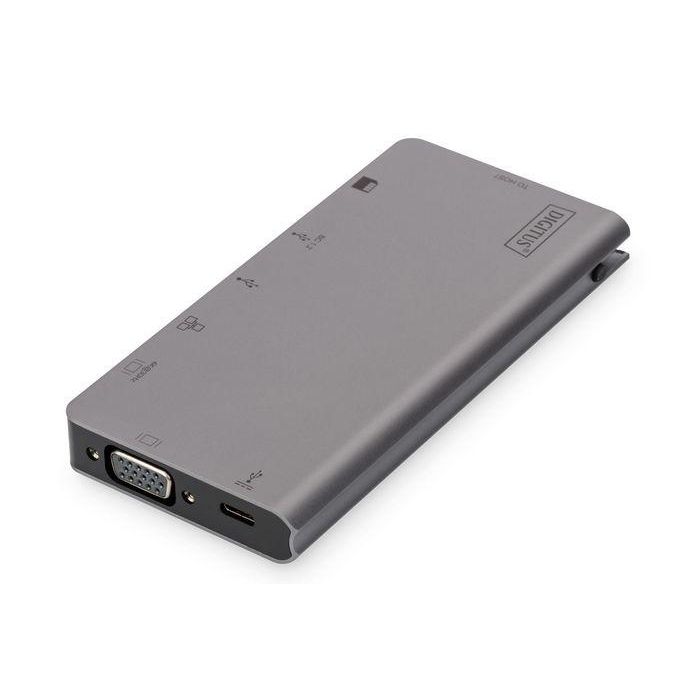 Digitus USB-C Multiport Travel Dock, 8 Port, gray 2x video, 2x USB-C, 2x USB3.0, RJ45,2x card reader 5 Digitus USB-C Multiport Travel Dock, 8 Port, gray 2x video, 2x USB-C, 2x USB3.0, RJ45,2x card reader 5