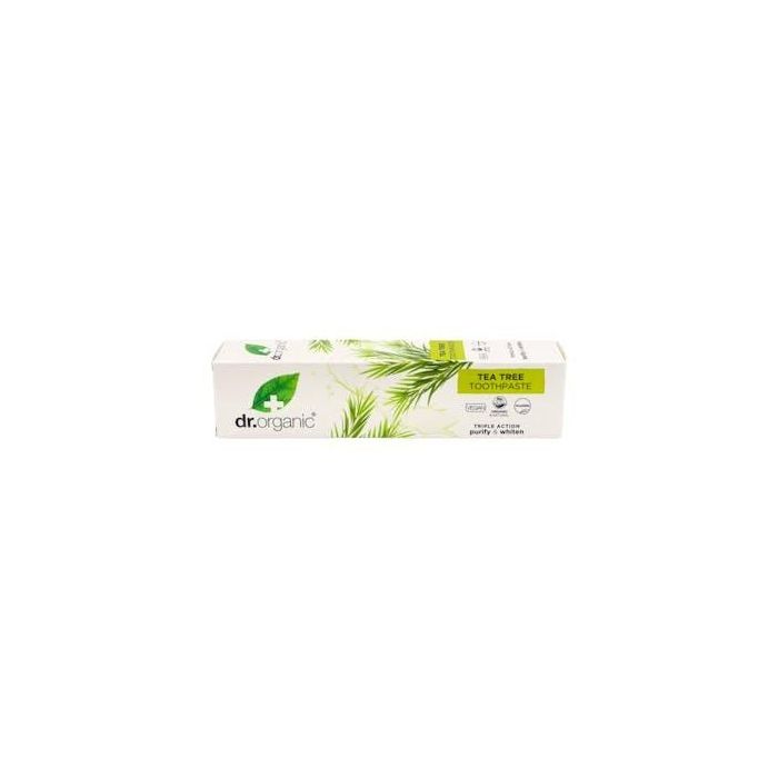 DR. ORGANIC Pasta de Dientes Árbol del Té Orgánico 100ml Antiséptica Blanqueadora y Anti-Caries