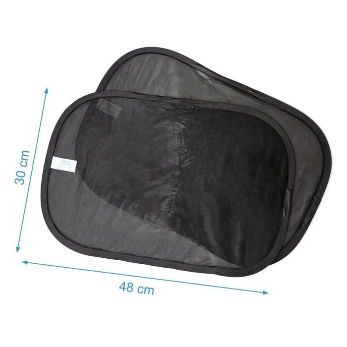 KioKids Parasol Para Luna De Coche, Protege a tu Bebé del Sol, Fácil de Plegar y Guardar, Negro 2