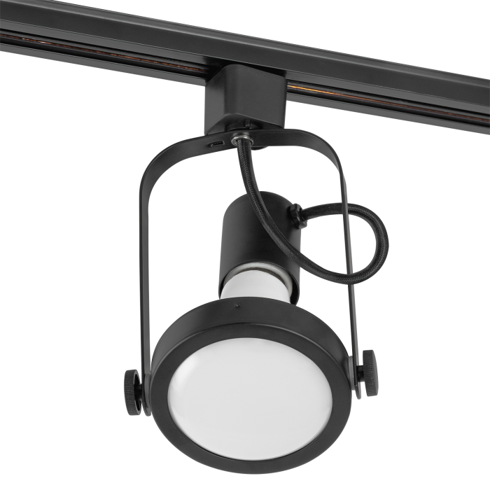 Foco de Carril Monofásico E27 Negro Sin Bombilla HO-FC-E27-B