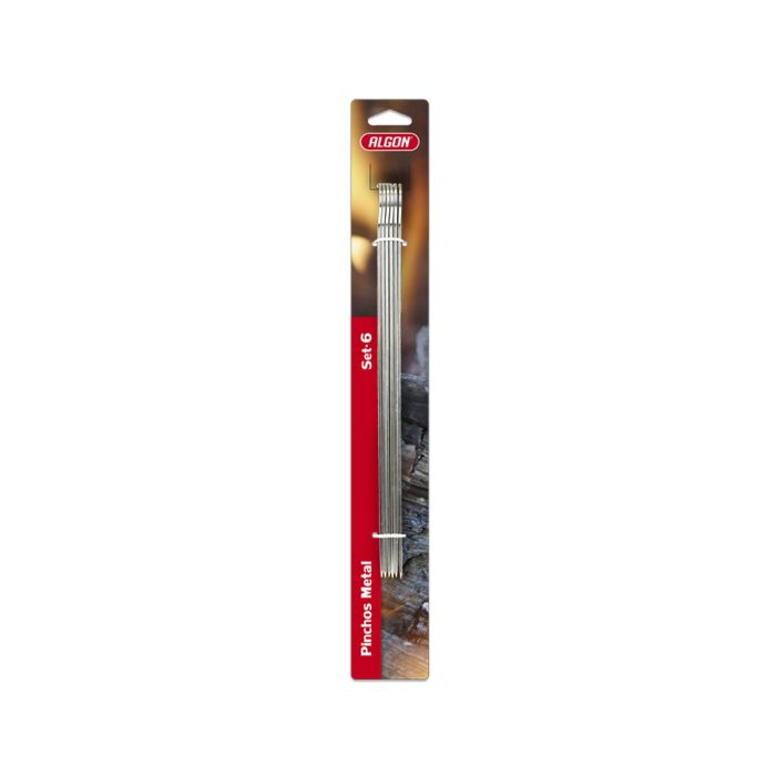 Set de 6 pinchos de metal Algon BBQ 35 cm x 2.5 mm (24 Cajas) 2 Set de 6 pinchos de metal Algon BBQ 35 cm x 2.5 mm (24 Cajas) 2