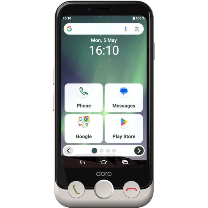 Doro Aurora A10 bone Smartphone Android 14, 4.5" IPS, 4GB RAM, 64GB Almacenamiento, Cámara 13MP, Negro/Blanco 0 Doro Aurora A10 bone Smartphone Android 14, 4.5" IPS, 4GB RAM, 64GB Almacenamiento, Cámara 13MP, Negro/Blanco 0