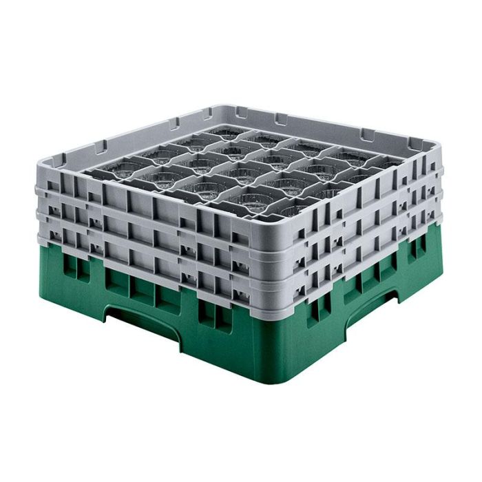 CAMBRO - 36S534-119 - Cesta de lavado 36 comp. 2 alturas - 7,2 cm Ø máx. - alt. máx. 14,9 cm - 50 x 50 x 18,4 cm - Verde sherwood