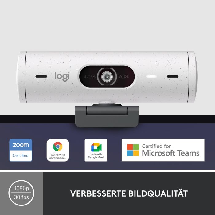Logitech Webcam Brio 500 1080p 4MP, Autofocus, Rightlight 4 HDR, dFoV 90°, Micrófono Estéreo, Tapa Privacidad, USB-C, Blanco Crudo 17 Logitech Webcam Brio 500 1080p 4MP, Autofocus, Rightlight 4 HDR, dFoV 90°, Micrófono Estéreo, Tapa Privacidad, USB-C, Blanco Crudo 17