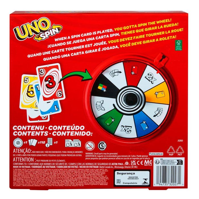 Juego Uno Spin Jgr00 Mattel Games 4 Juego Uno Spin Jgr00 Mattel Games 4