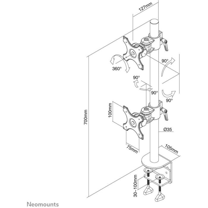 Soporte TV Neomounts FPMA-D700DV 10-27" 27" 10" 6 Kg 5 Soporte TV Neomounts FPMA-D700DV 10-27" 27" 10" 6 Kg 5