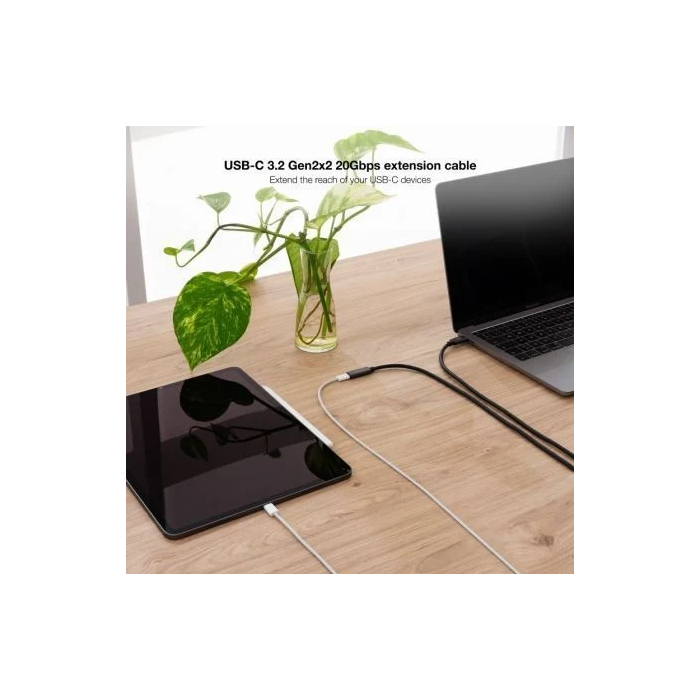 NANOCABLE Cable Prolongador USB-C 3.2 Gen2x2 20Gbps 3A, 4K/60Hz, USB-C/M-USB-C/H, Negro, 1 m 4