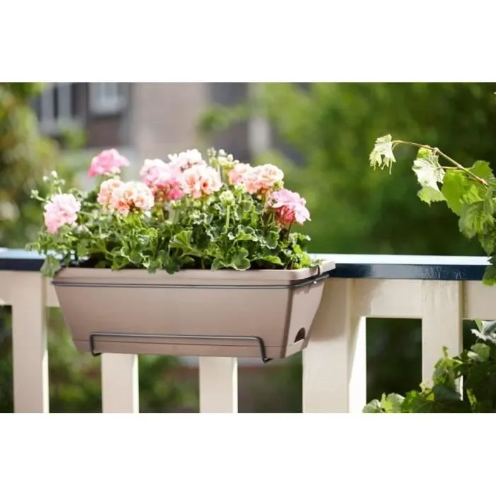 Elho Barcelona Allin1 50 Macetero Marrón L 50 x B 28 x H 19 cm Exterior 100% Reciclado 3