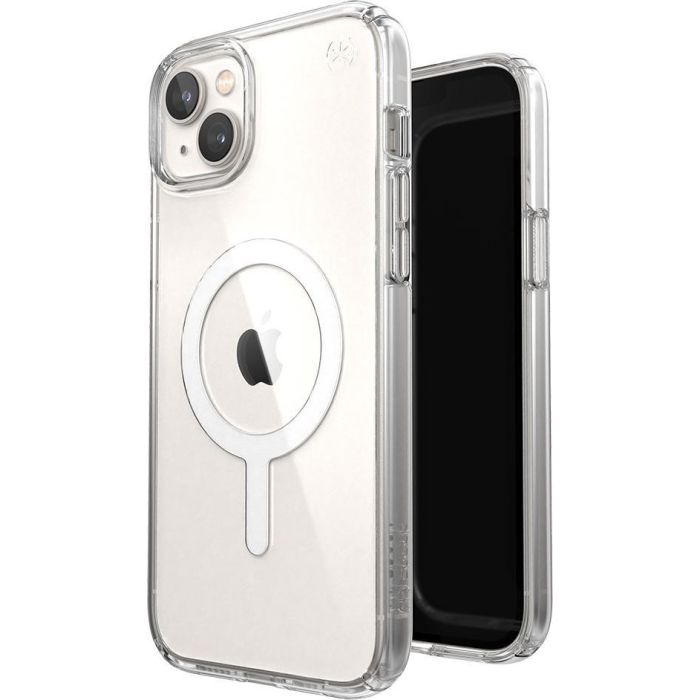 Speck Presidio Perfect Clear Funda Transparente MagSafe para iPhone 14 Plus y 15 Plus con Protección Caídas y Microban Antimicrobiana 6