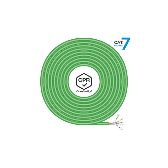 Cable de Red Rígido FTP Categoría 7 Aisens AWG23 Verde 305 m