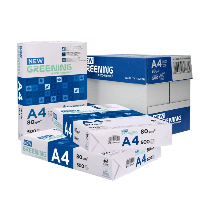 Papel Fotocopiadora Greening Din A4 80 gramos Paquete De 500 Hojas 5 Papel Fotocopiadora Greening Din A4 80 gramos Paquete De 500 Hojas 5