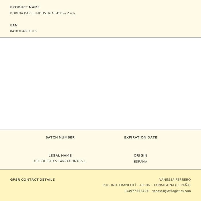 GC Bobina Industrial Gofrado Celulosa 2 Capas 1500-450M, 230 mm x Ø76 mm, Pack 2 Unidades, Blanco 1 GC Bobina Industrial Gofrado Celulosa 2 Capas 1500-450M, 230 mm x Ø76 mm, Pack 2 Unidades, Blanco 1