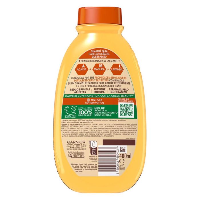 Garnier Original Remedies Champú Tesoros de Miel 400 ml Antirrotura Hidratante
