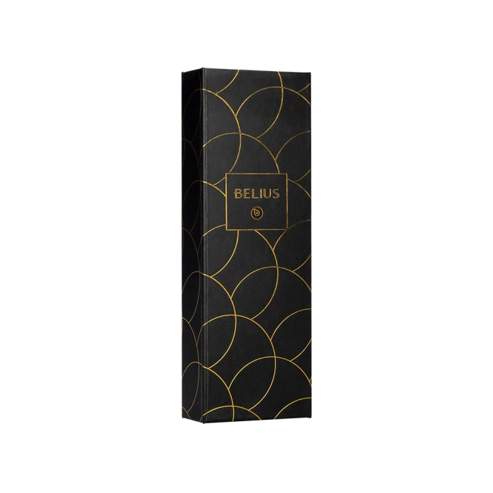 Belius Passion d'or Pluma Estilográfica Aluminio Negro y Dorado Tinta Azul Caja de Diseño M 2