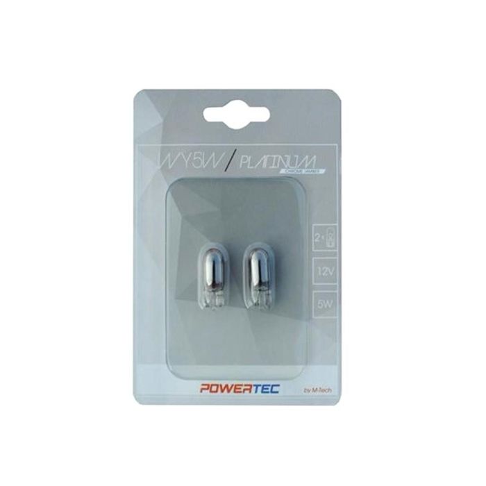 PowerTec Lámpara WY5W T10 12V 5W Wedge Chrome Blister MTECPTZCH28-02B