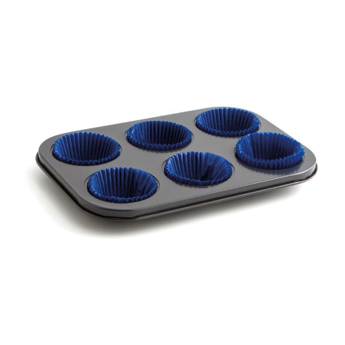 Bandeja Horno 6 Cupcakes Acero Pintado Sweet Grey Quid 27x19x3 cm Bandeja Horno 6 Cupcakes Acero Pintado Sweet Grey Quid 27x19x3 cm