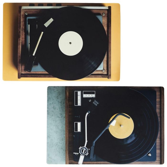 Home Deco Factory Individual 45x30 cm con Imagen de Tocadiscos Estilo Retro Colores Surtidos 2