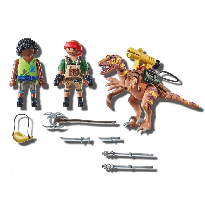 PLAYMOBIL Dino Rise 71264 Deinonychus con Cañón para la Selva, Juguete de Figuras de Acción para Niños +5 Años 1