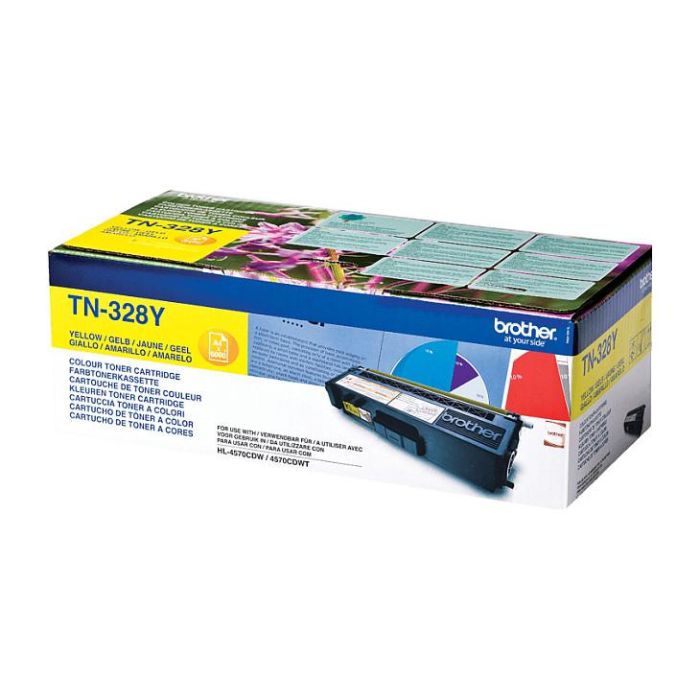 Brother TN328Y Toner Láser Amarillo Alta Capacidad 6000 Páginas Original 1