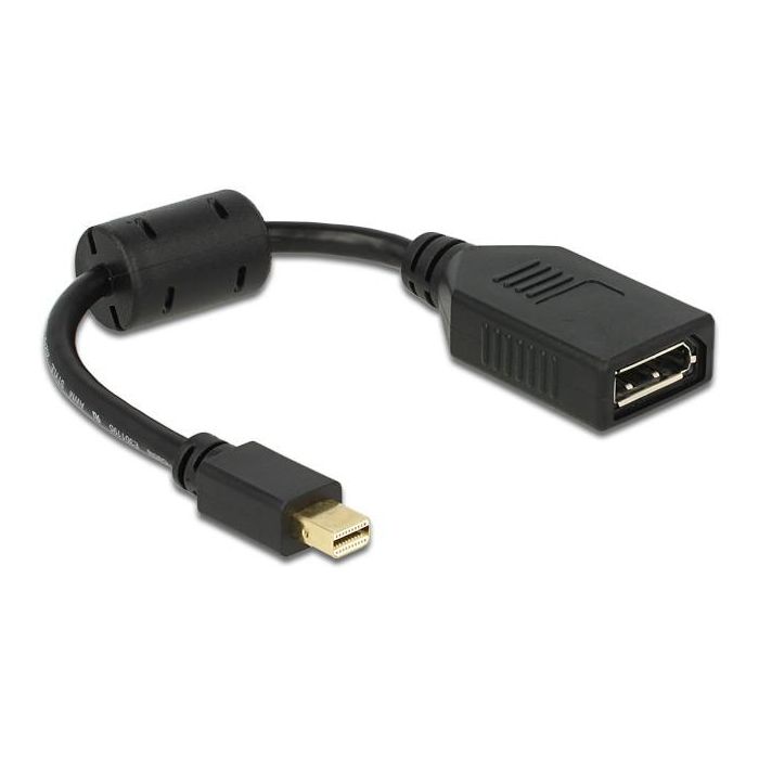 Delock Adaptador Mini DisplayPort Macho a DisplayPort Hembra Negro para Mac y Monitores 1