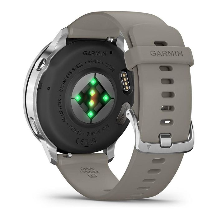 Garmin Venu 4 Reloj Inteligente 45mm AMOLED Pantalla Táctil GPS Negro/Plata/Gris Silicona Banda Monitor Frecuencia Cardíaca