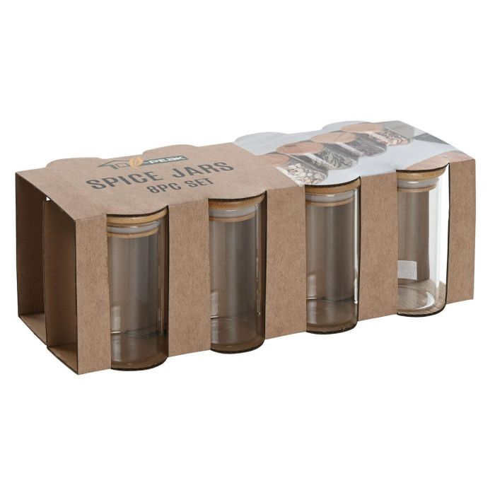Especiero Basicos DKD Home Decor Transparente Natural 12 x 11 x 31 cm Set de 8 2 Especiero Basicos DKD Home Decor Transparente Natural 12 x 11 x 31 cm Set de 8 2