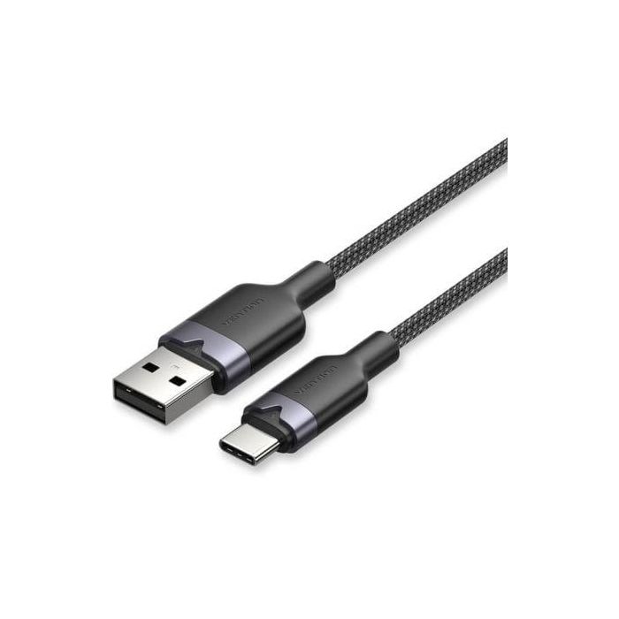 Cable USB 2.0 Tipo-C Vention CTNBF/ USB Tipo-C Macho - USB Macho/ Hasta 60W/ 480Mbps/ 1m/ Negro