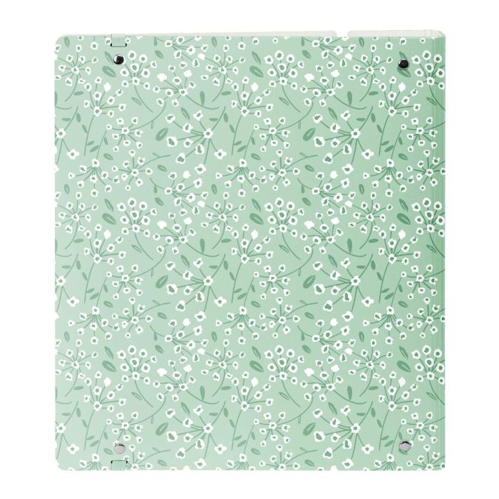 Carpeta de anillas Safta Light green flowers Verde 27 X 32 X 4 cm