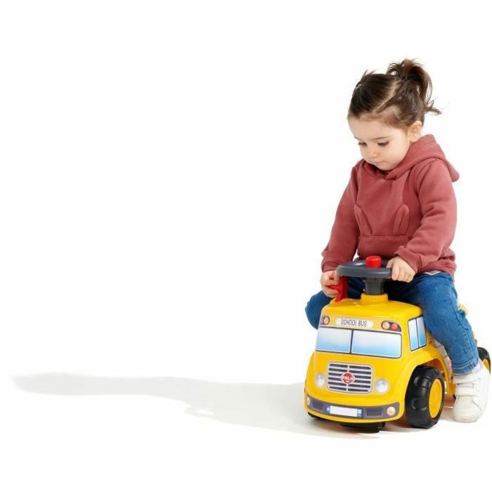 Falk Autobús Escolar Correpasillos Infantil con Asiento Abatible, Volante Direccional con Bocina y Matrícula Personalizable para 12 Meses+ 2