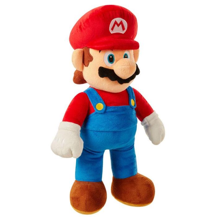 Jakks Pacific 64456-4L Peluche Jumbo de Mario Super Mario Bros 50 cm. Suave, Licencia Oficial Nintendo, ideal para coleccionistas y niños +3 años 2