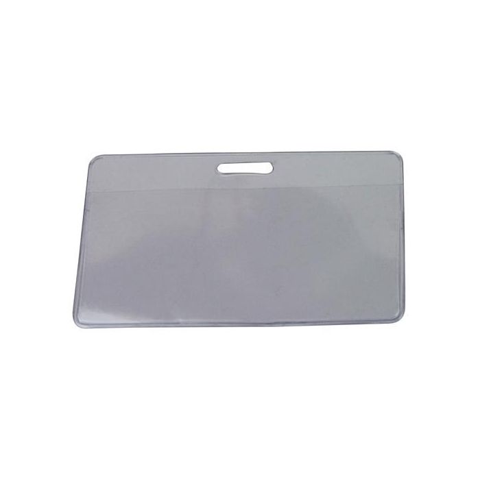 Funda Distintivo Iberplas Transparente Apaisada Sin Pinza 53X100Mm Paquete De 50