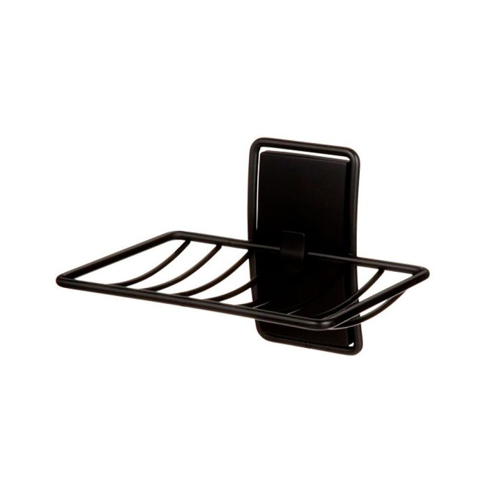 Jabonera para baño, negro mate, 1 ud + 2 tiras, máx 900 gr 0 Jabonera para baño, negro mate, 1 ud + 2 tiras, máx 900 gr 0