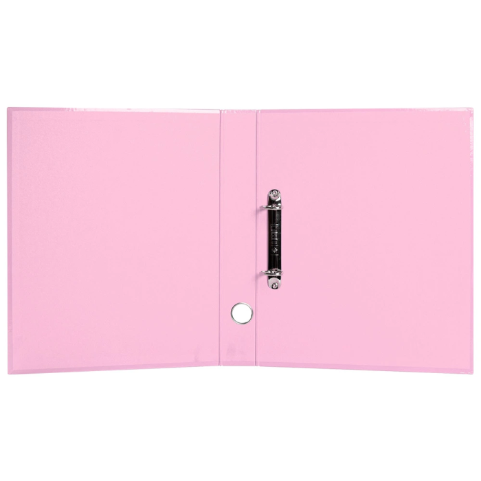 Liderpapel Carpeta de 2 anillas 25 mm A4 forrado color system con ollao y tarjetero rosa 3