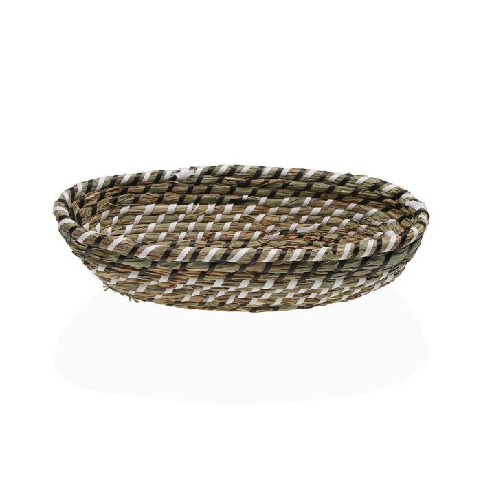 Cesta Blanca y Negra 35 cm - Versa, Jacinto de Agua y Textil (2 Unidades)
