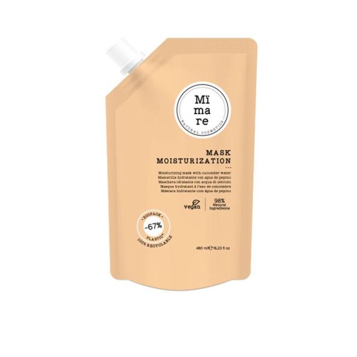 MASCARILLA HIDRATANTE Mimare con agua de pepino y aceite de lino - 480ml para cabello rebelde MASCARILLA HIDRATANTE Mimare con agua de pepino y aceite de lino - 480ml para cabello rebelde