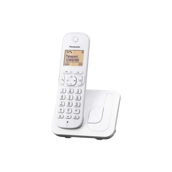 Panasonic Teléfono Inalámbrico Digital KX-TGC210SPW Blanco con Bloqueo de Llamadas No Deseadas y Modo Eco