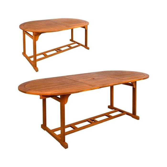 Mesa Extensible Aktive Madera de acacia Extensible Ovalada 200 x 100 x 74 cm Mesa Extensible Aktive Madera de acacia Extensible Ovalada 200 x 100 x 74 cm