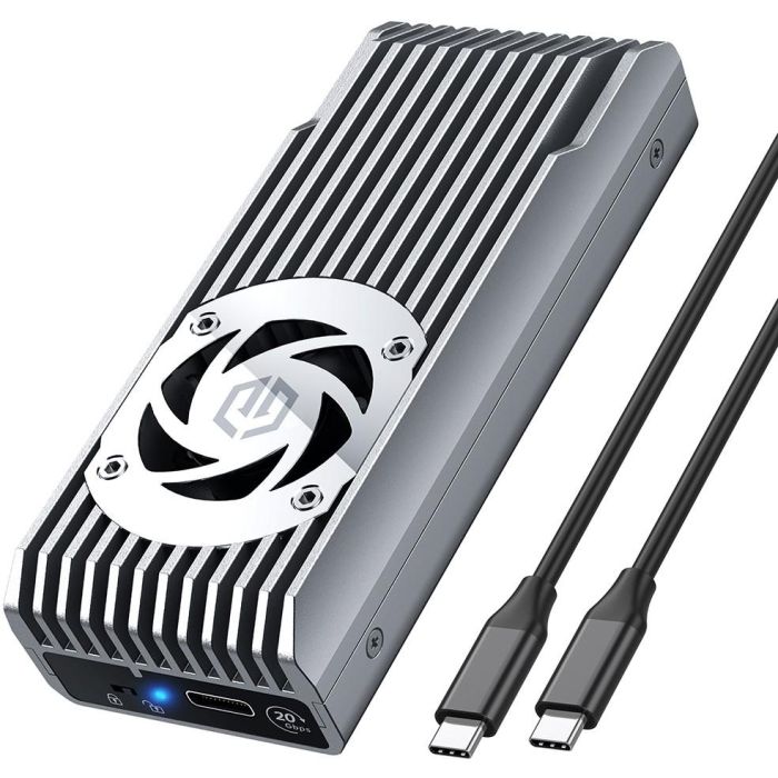 GRAUGEAR G-M206-20G-F Carcasa Externa M.2 NVMe SSD con Ventilador USB-C 3.2 Gen 2x2 20Gbit/s Gris
