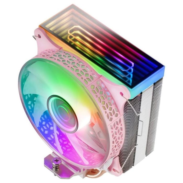 Mars Gaming Disipador CPU MCPU-VR Rosa Doble Espejo Infinito ARGB 180W TDP 4 Heatpipes Universal 2