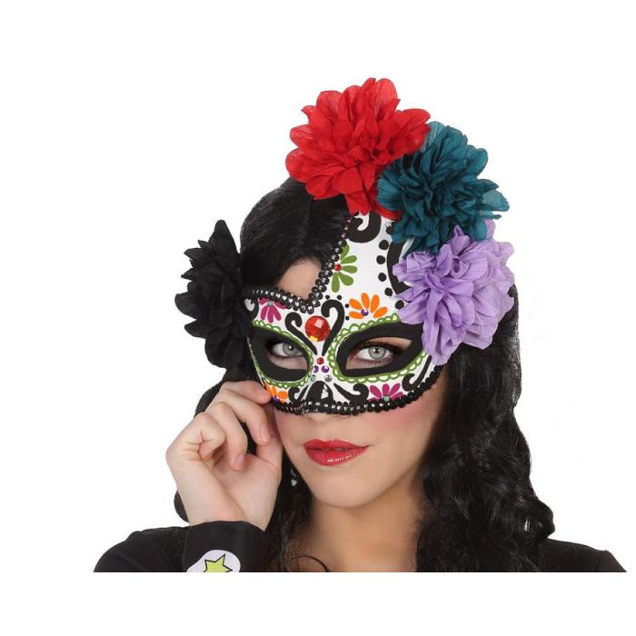 Antifaz Halloween Flores Muerte Mexicana