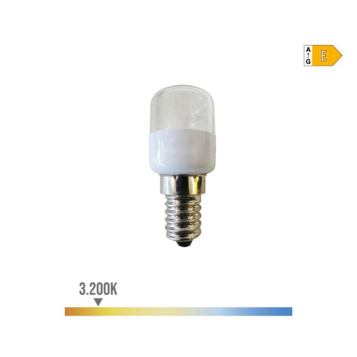 Bombilla tubular (frigorifico) led e14 0.5 W 55lm 3200 k luz calida. ø 2,6 x 60 cm