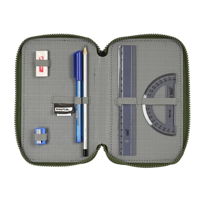 Plumier Triple Safta Dark forest Negro Verde 12.5 x 19.5 x 5.5 cm (36 Piezas) 3