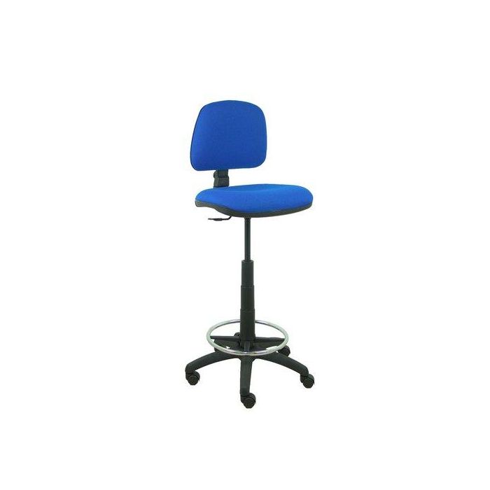 Taburete Piqueras Y Crespo Isso Ergomico Mecanismo De Contacto Permanente Regulable En Altura Y Aro Reposapies Asiento Y Respaldo Tapizados Bali Azul