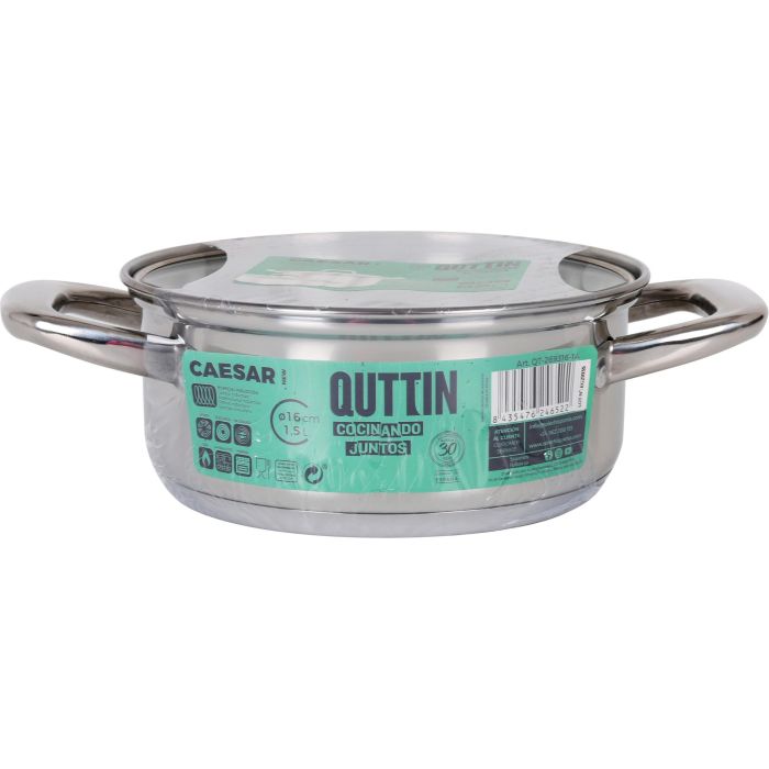 Cacerola de acero inoxidable 16 cm 1.5L Quttin New Caesar (6 Unidades) 1 Cacerola de acero inoxidable 16 cm 1.5L Quttin New Caesar (6 Unidades) 1
