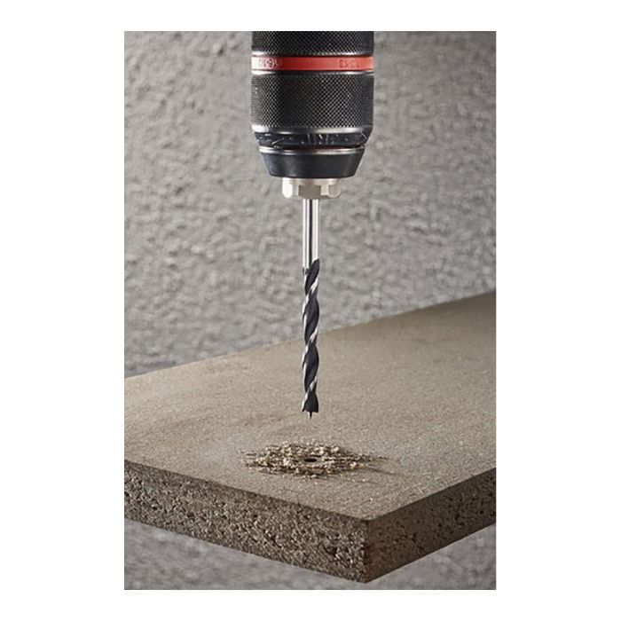 Wolfcraft Brocas Espiral para Madera Juego de 6 Piezas - Ø3, 4, 5, 6, 8, 10 mm en Caja Plástico 1