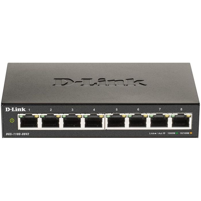 D-Link DGS-1100 Conmutador gestionado inteligente 8 Puertos Gigabit Ethernet RJ-45 16 Gbps con Tecnología Green y Capa 2